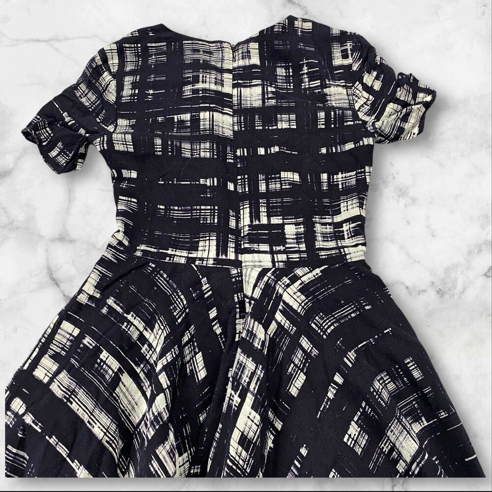 Anthropologie Corey Lynn Calter Painted Plaid Fit and Flare Midi Dress Size  0 - Picture 14 of 16